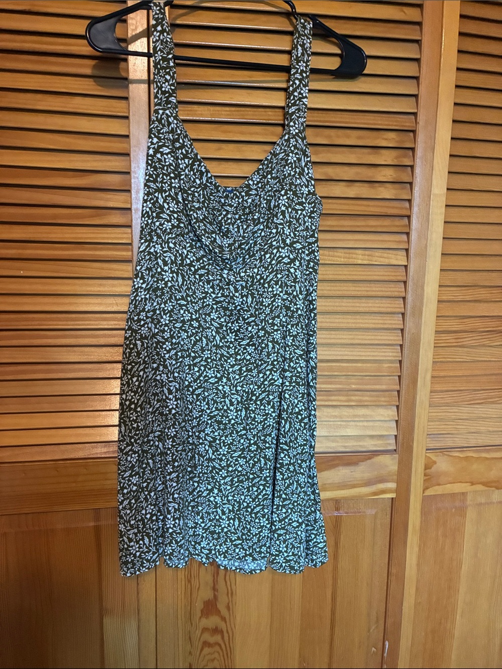 Old Navy Olive Green Floral Slip Dress